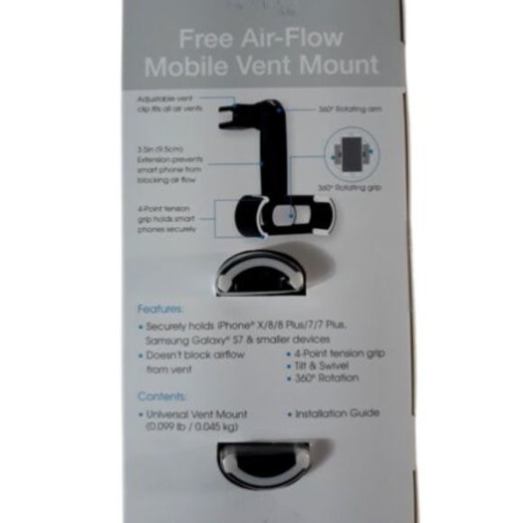 Vibe auto - Free Air-flow Mobile Vent Mount Cell Phone Holder - Picture 6 of 8